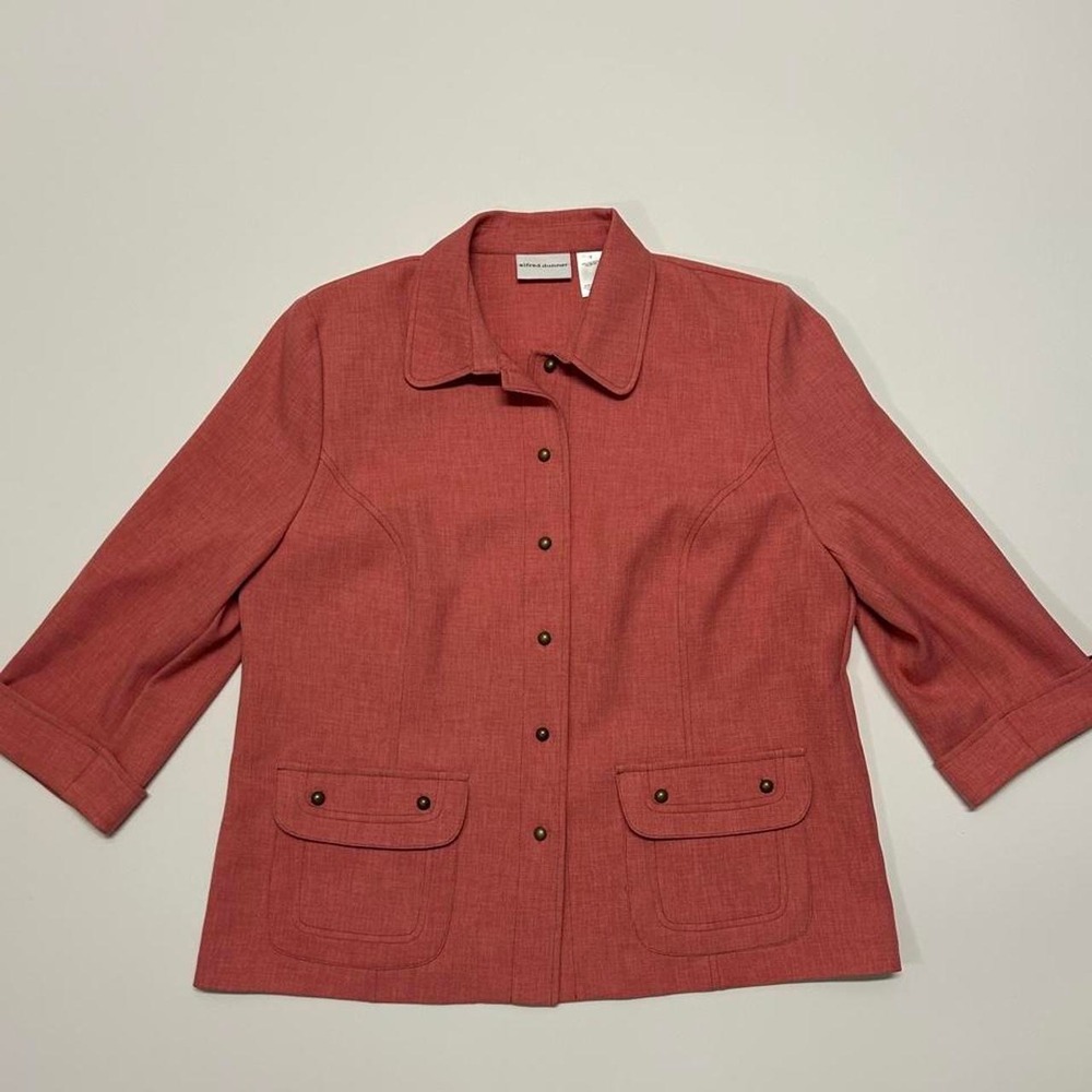 Alfred Dunner Rust Button Front Jacket Womens Size 12